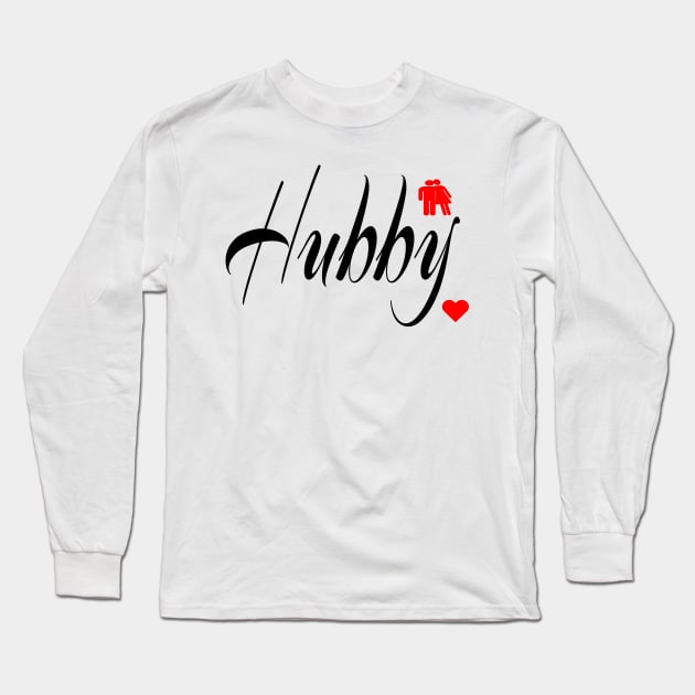 Valentine Day Gift Hubby kiss funny Long Sleeve T-Shirt by fantastic-designs